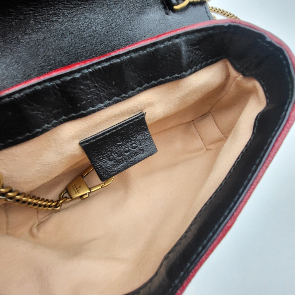 Gucci Tricolor Matelassé Leather Mini GG Marmont Torchon Crossbody Bag Authentic - Picture 11 of 17